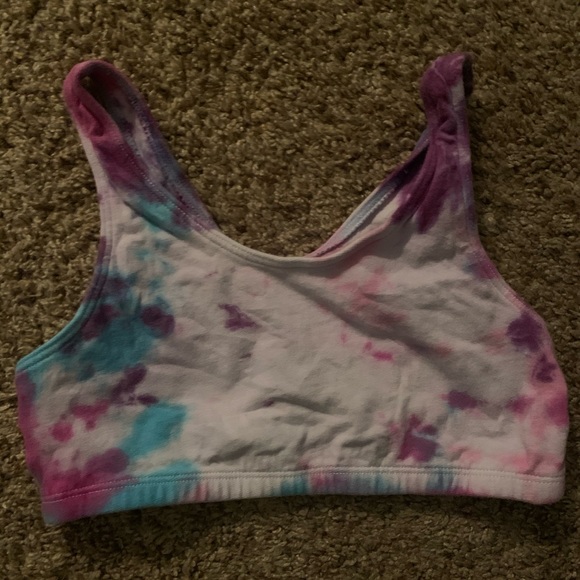 NWT pink/ purple/ blue tie dye sports bra - Picture 4 of 16